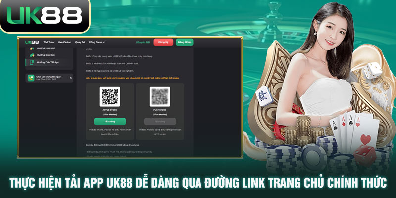 Thực hiện tải app UK88 dễ dàng qua đường link trang chủ chính thức